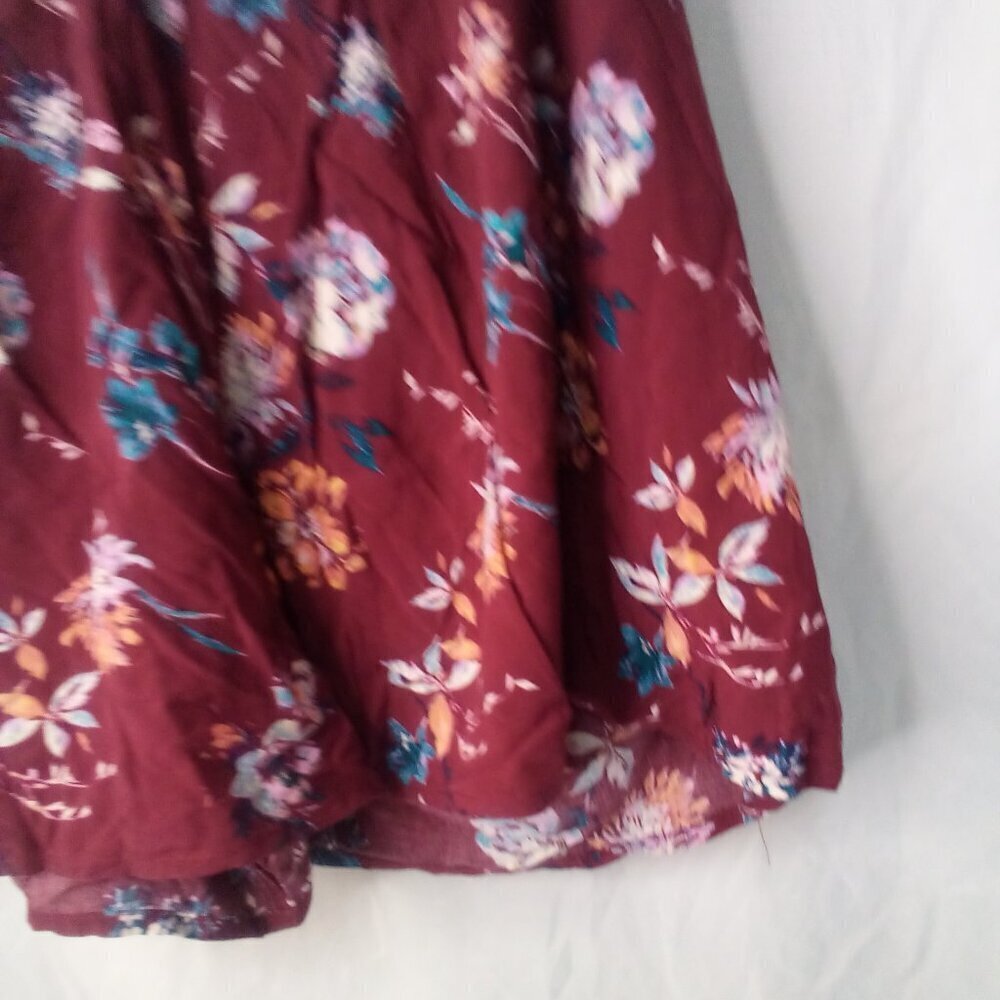 Abound Shorts Women L Casual Pull On Pockets Floral Red Blue Orange - Picture 12 of 13